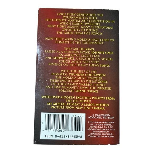 Mortal Kombat - 1995 Paperback Novel - Picture 3 of 9